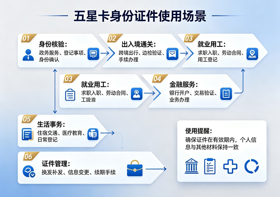五星卡身份证件使用场景